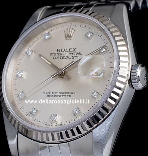 Rolex Datejust 36 Argento Jubilee 16234 Silver Lining Dial